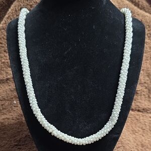Elegant‎ Handmade White Pearl Necklace 40"